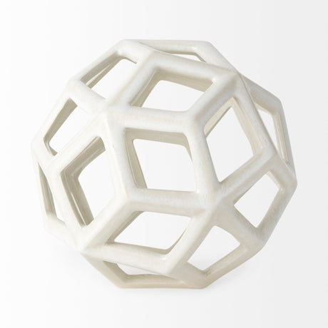 Geom White Ceramic Geometric Object by Mercana at Eve Furniture