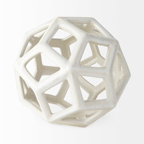 Geom White Ceramic Geometric Object by Mercana at Eve Furniture