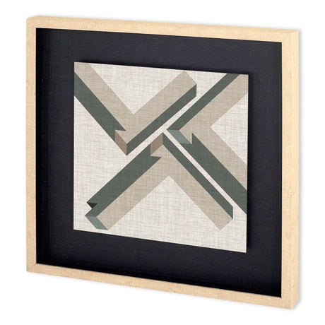 Geometric Perspective IV by June Vess a Hand Embellished Textured Framed Decograph Art Print by Mercana at Eve Furniture