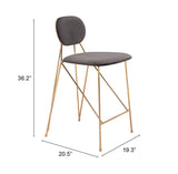 Georges Gray & Gold Counter Stool (Set of 2) by Zuomod at Eve Furniture