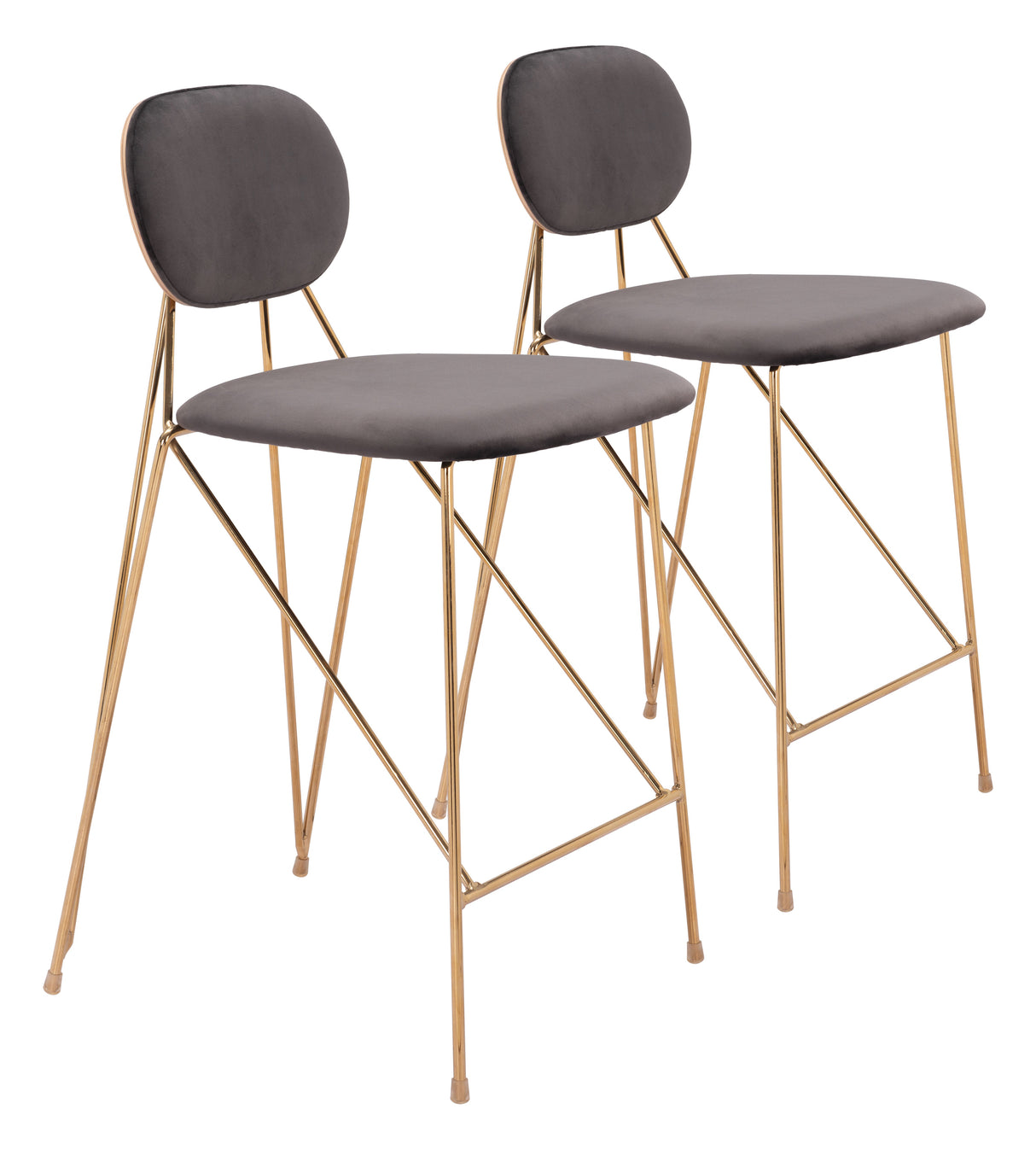 Georges Gray & Gold Counter Stool (Set of 2) by Zuomod at Eve Furniture