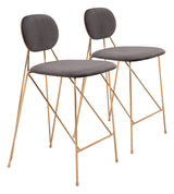 Georges Gray & Gold Counter Stool (Set of 2) by Zuomod at Eve Furniture