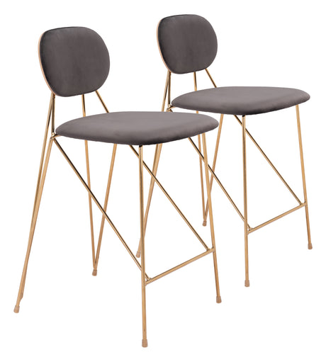 Georges Gray & Gold Counter Stool (Set of 2) by Zuomod at Eve Furniture
