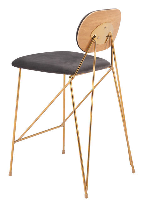 Georges Gray & Gold Counter Stool (Set of 2) by Zuomod at Eve Furniture