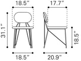 Georges Gray & Gold Dining Chair (Set of 2) by Zuomod at Eve Furniture