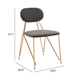 Georges Gray & Gold Dining Chair (Set of 2) by Zuomod at Eve Furniture