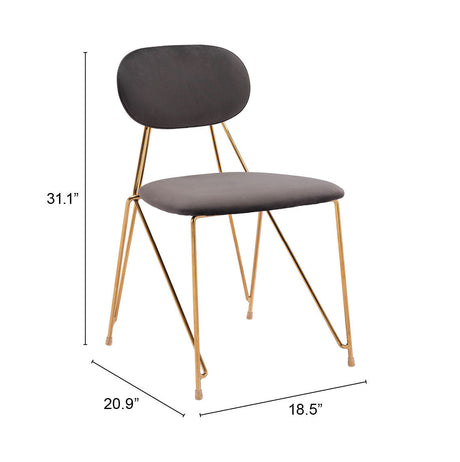 Georges Gray & Gold Dining Chair (Set of 2) by Zuomod at Eve Furniture