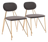 Georges Gray & Gold Dining Chair (Set of 2) by Zuomod at Eve Furniture