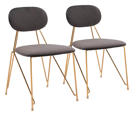 Georges Gray & Gold Dining Chair (Set of 2) by Zuomod at Eve Furniture