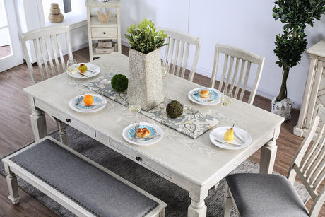 Georgia Antique White/Gray Dining Table Only by Furniture of America at Eve Furniture