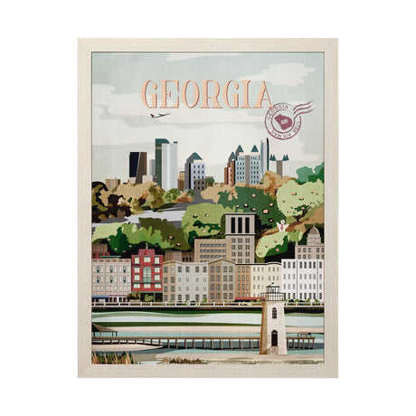 Georgia Go USA (L) by Mercana Studio a Hand Embellished Decograph Framed Art Print by Mercana at Eve Furniture