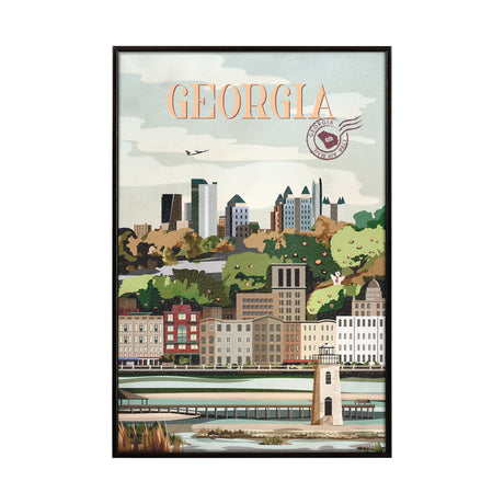 Georgia Go USA (SM) by Mercana Studio a Hand Embellished Decograph Framed Art Print by Mercana at Eve Furniture