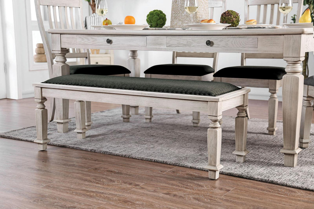 Georgia Antique White/Gray Bench by Furniture of America at Eve Furniture
