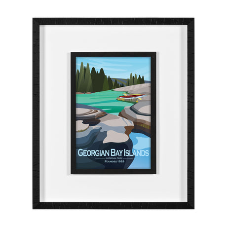 Georgian Bay Islands GO by Mercana Studio Framed Artwork Matted under Glass by Mercana at Eve Furniture