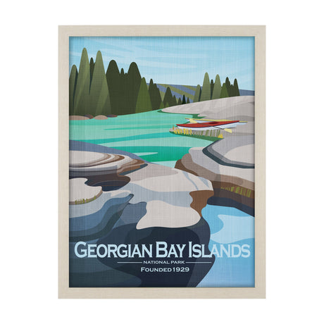 Georgian Bay Islands GO by Mercana Studio Textured Framed Artwork Matted by Mercana at Eve Furniture