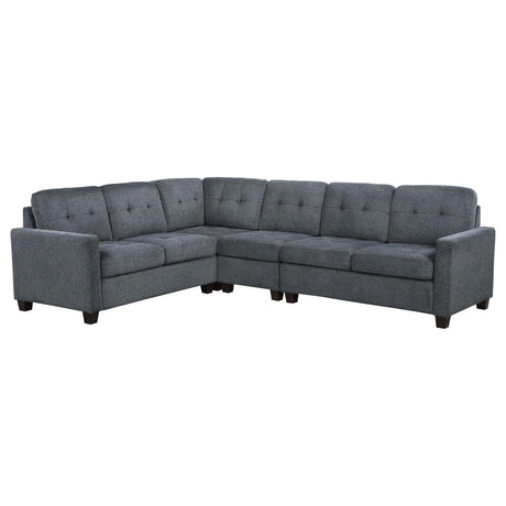 Georgina 4-piece Upholstered Modular Sectional Sofa Steel Grey