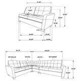 Georgina Beige Beige 3-Piece Sectional Sofa by Coaster at Eve Furniture