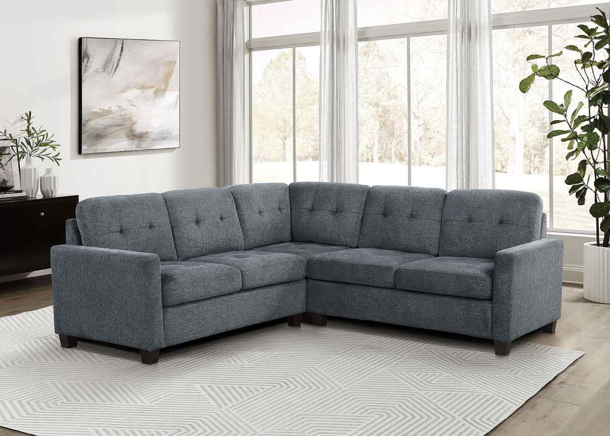 Georgina Steel Gray 3-Piece Sectional Sofa by Coaster at Eve Furniture