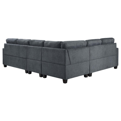 Georgina Steel Grey 4-piece Upholstered Modular Sectional Sofa by Coaster at Eve Furniture