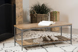 Gerbera Natural/Gunmetal Accent Bench with Slat Shelf by Coaster at Eve Furniture