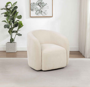 Gerley Beige Chenille Upholstered Swivel Accent Chair by Coaster at Eve Furniture