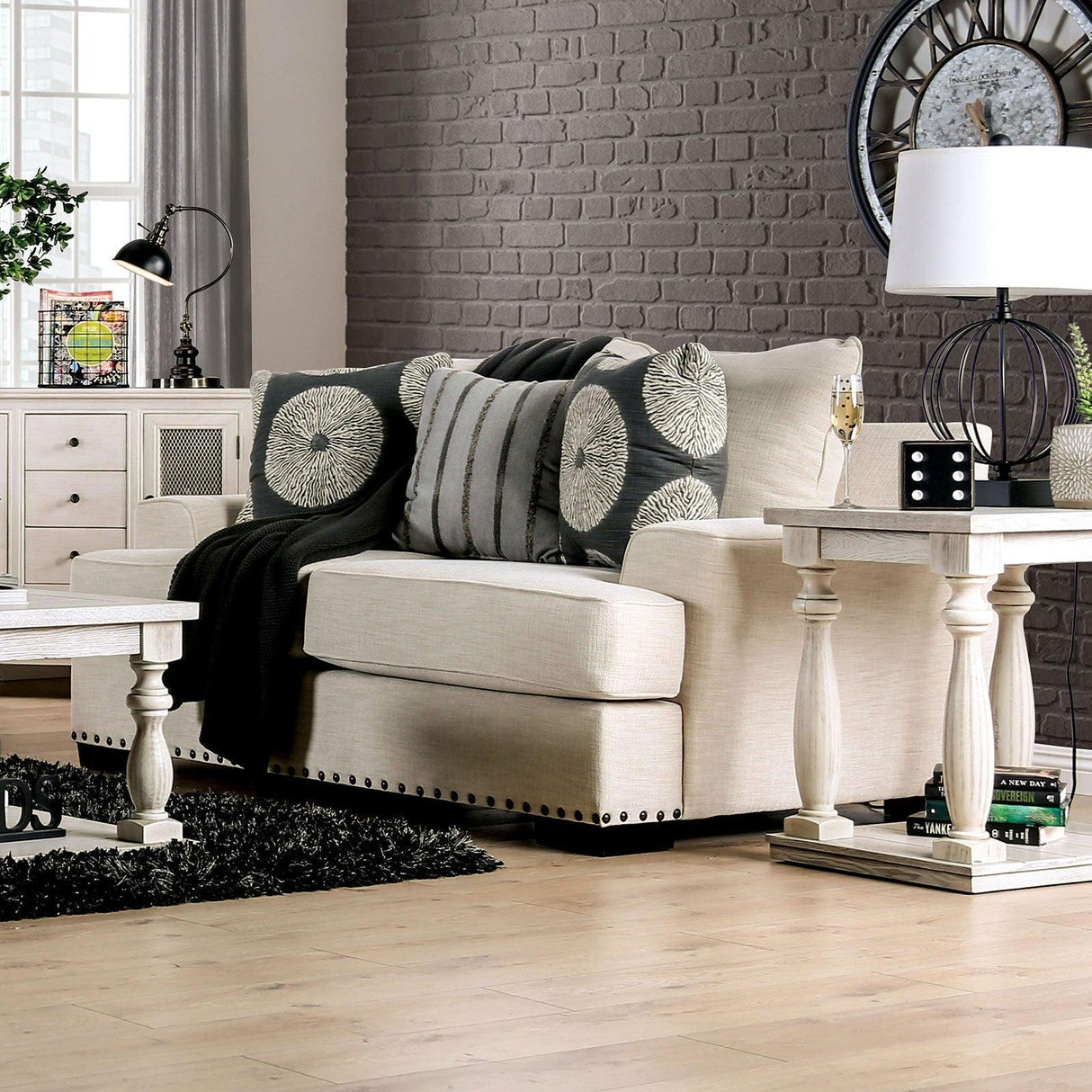 Germaine Ivory Loveseat by Furniture of America at Eve Furniture