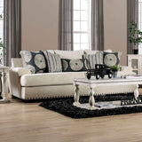 Germaine Ivory Stationary Sofa & Loveseat by Furniture of America at Eve Furniture