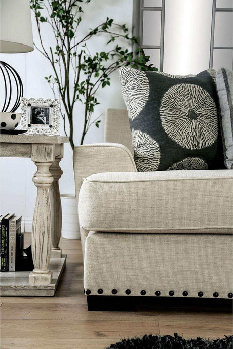 Germaine Ivory Stationary Sofa & Loveseat by Furniture of America at Eve Furniture