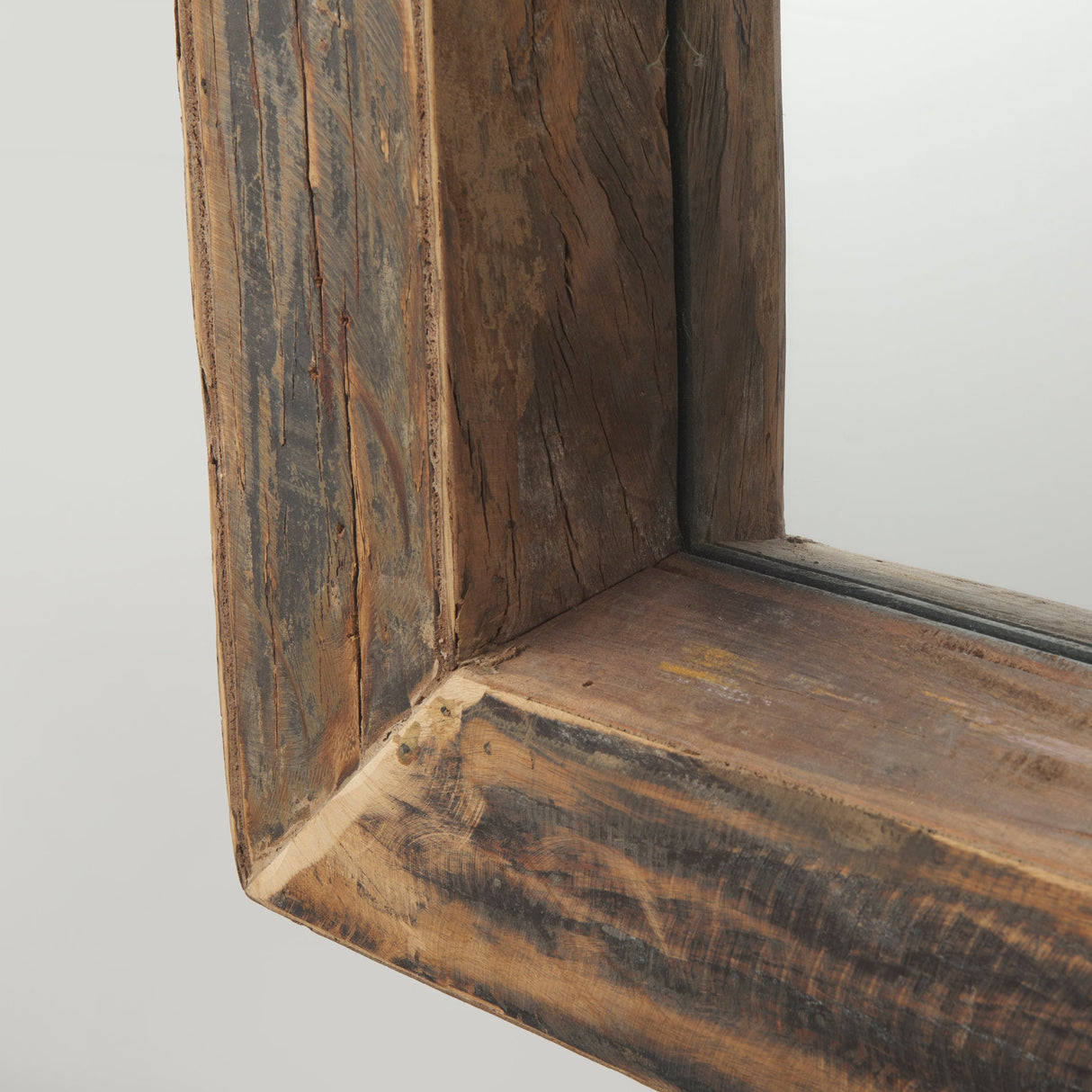 Gerome Brown Wood Frame Rectangular Wall Mirror by Mercana at Eve Furniture