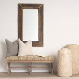 Gerome Brown Wood Frame Rectangular Wall Mirror by Mercana at Eve Furniture