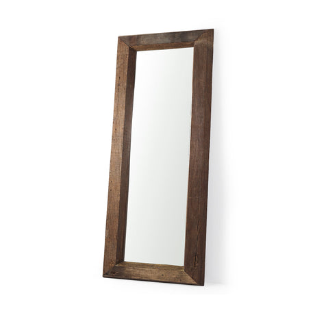 Gerome Brown Wooden Floor Mirror by Mercana at Eve Furniture