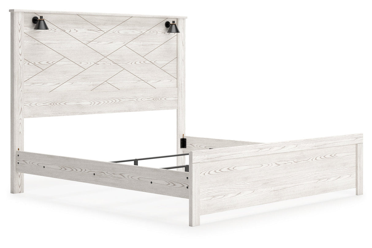 Gerridan White King LED Panel Bed by Ashley at Eve Furniture