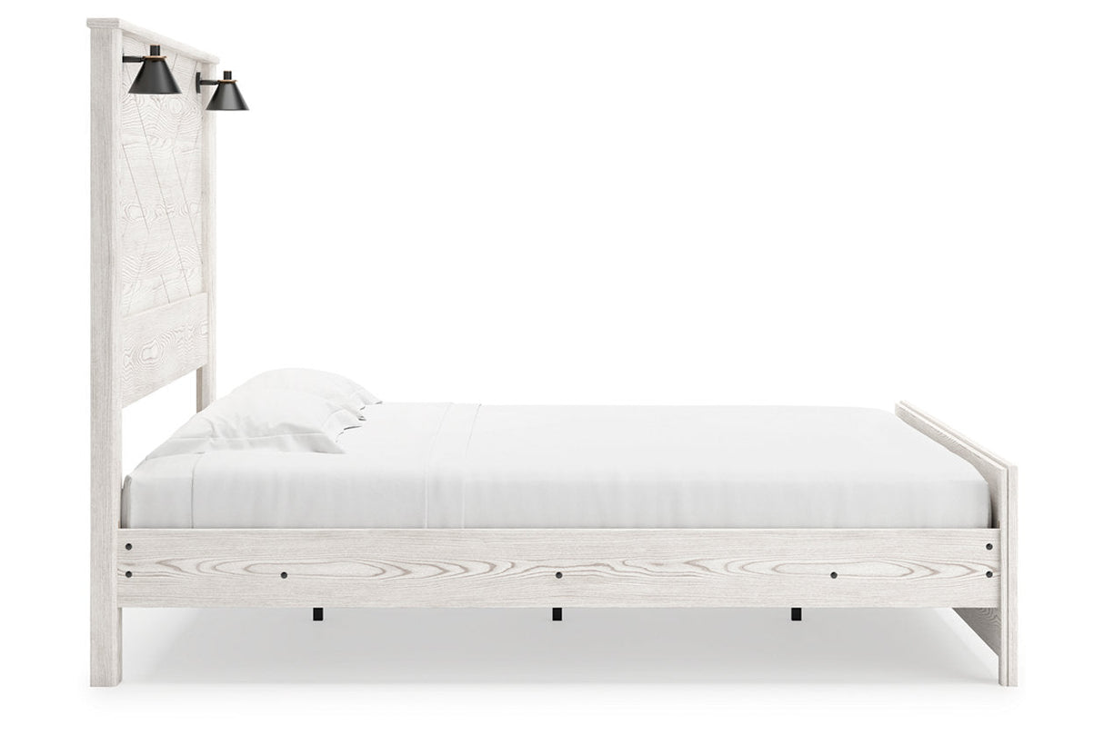 Gerridan White King LED Panel Bed by Ashley at Eve Furniture