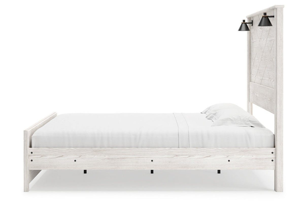 Gerridan White King LED Panel Bed by Ashley at Eve Furniture