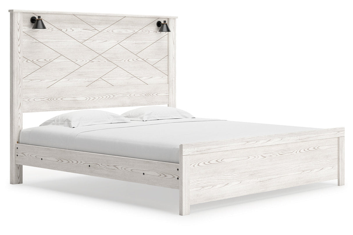 Gerridan White King LED Panel Bed by Ashley at Eve Furniture