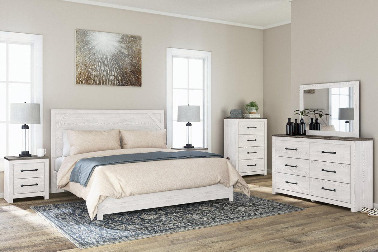 Gerridan White/Gray King Panel Bed by Ashley at Eve Furniture