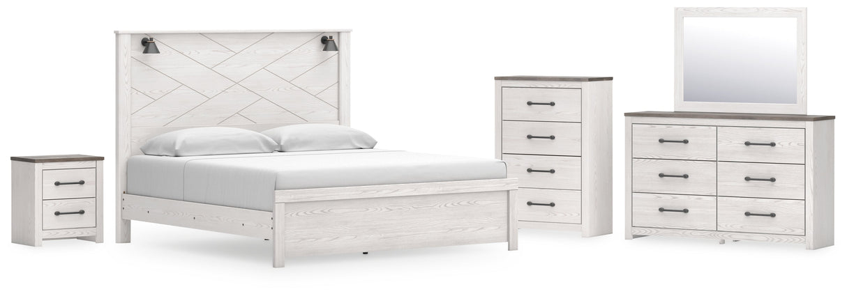 Gerridan White/Gray LED Panel Bedroom Set by Ashley at Eve Furniture
