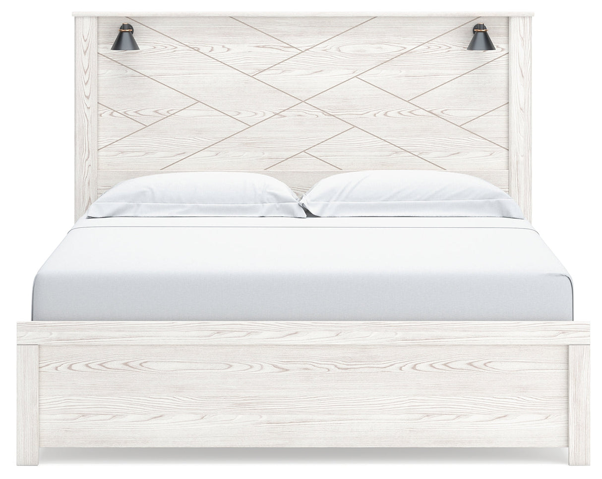 Gerridan White/Gray LED Panel Bedroom Set by Ashley at Eve Furniture