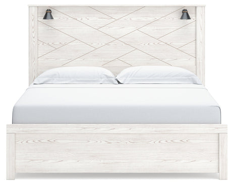 Gerridan White/Gray LED Panel Bedroom Set by Ashley at Eve Furniture