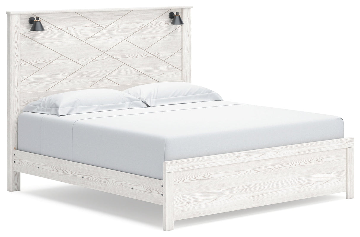 Gerridan White/Gray LED Panel Bedroom Set by Ashley at Eve Furniture