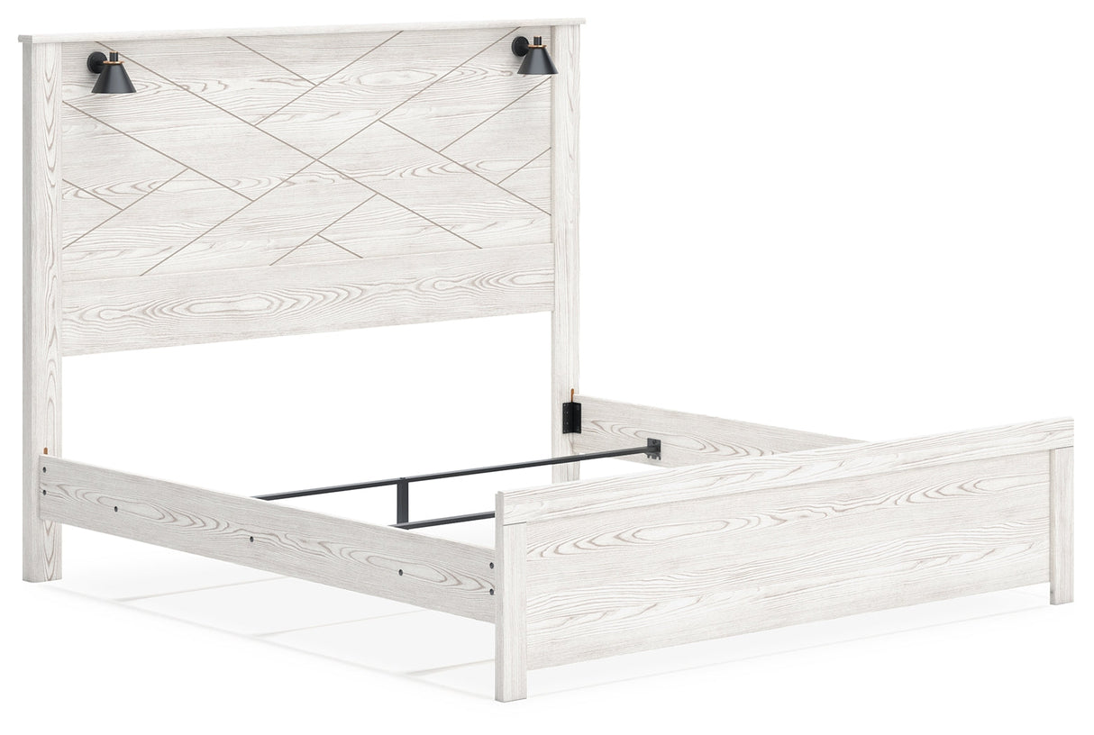Gerridan White/Gray LED Panel Bedroom Set by Ashley at Eve Furniture