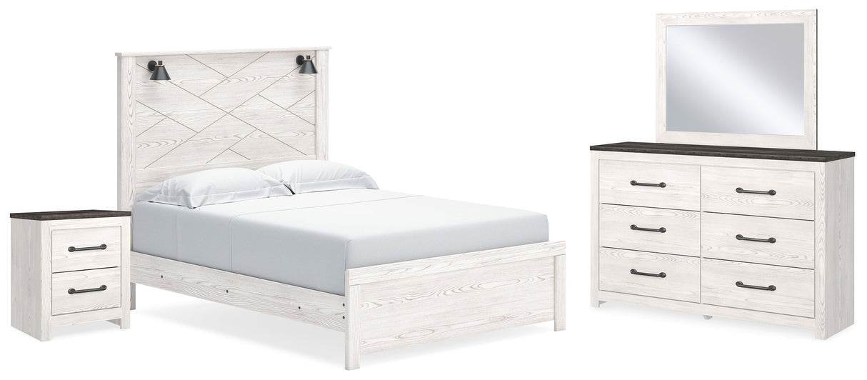 Gerridan White/Gray LED Panel Bedroom Set by Ashley at Eve Furniture