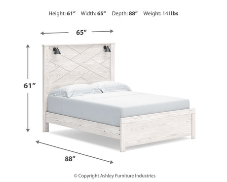 Gerridan White/Gray LED Panel Bedroom Set by Ashley at Eve Furniture