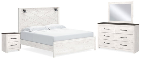 Gerridan White/Gray LED Panel Bedroom Set by Ashley at Eve Furniture