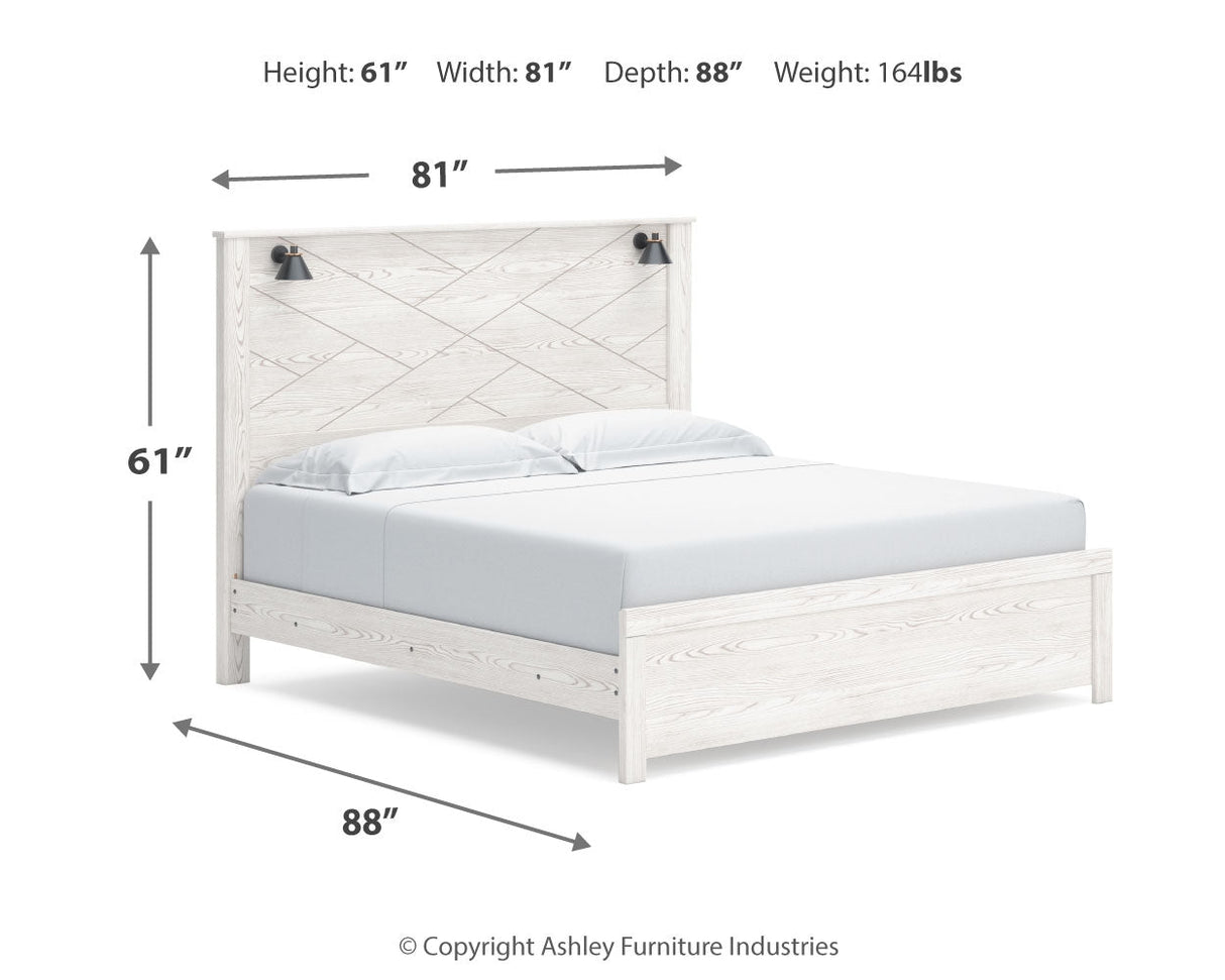 Gerridan White/Gray LED Panel Bedroom Set by Ashley at Eve Furniture