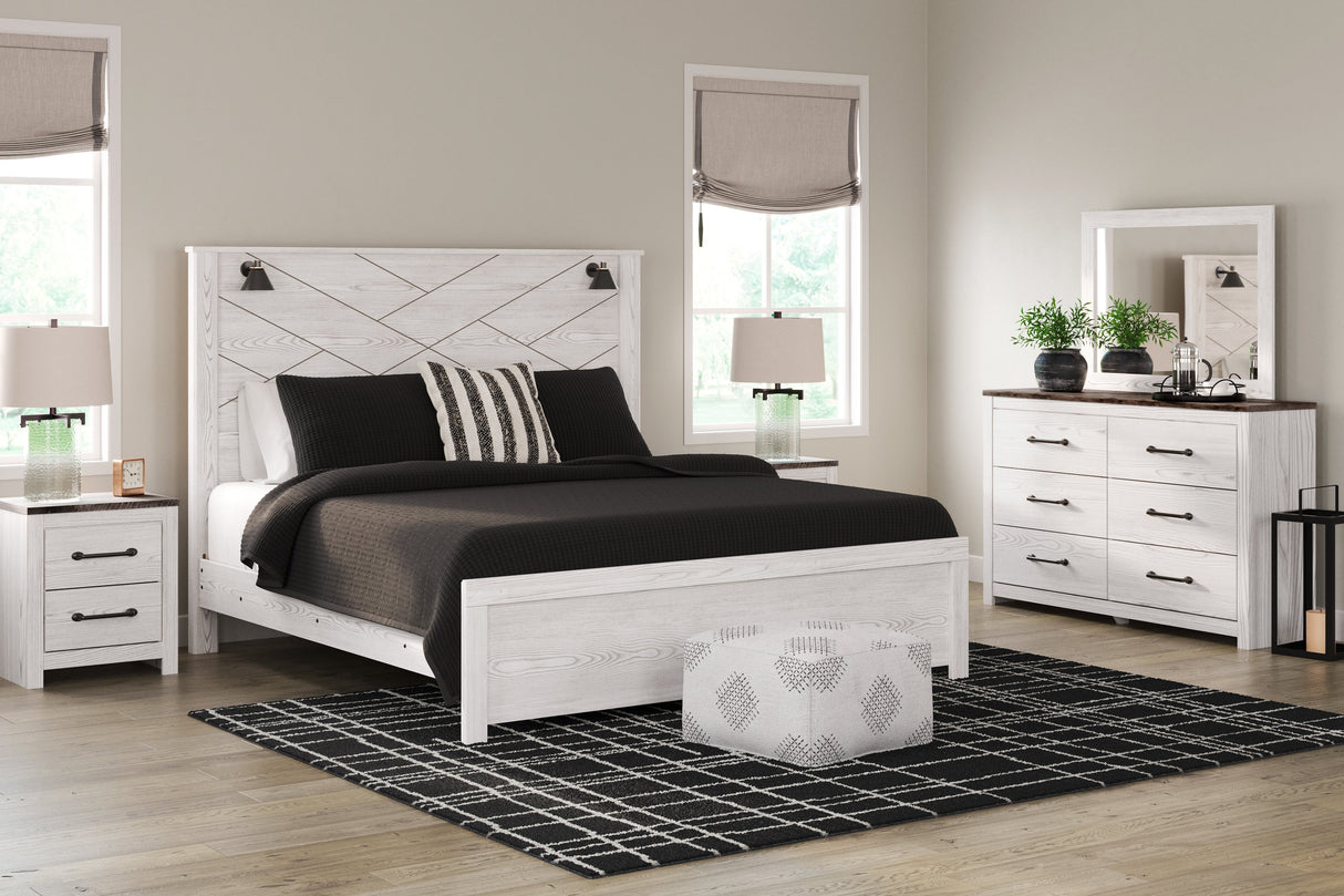 Gerridan White/Gray LED Panel Bedroom Set by Ashley at Eve Furniture