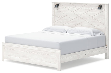Gerridan White/Gray LED Panel Bedroom Set by Ashley at Eve Furniture