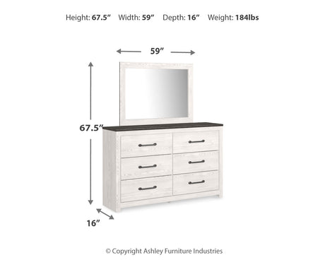 Gerridan White/Gray LED Panel Bedroom Set by Ashley at Eve Furniture