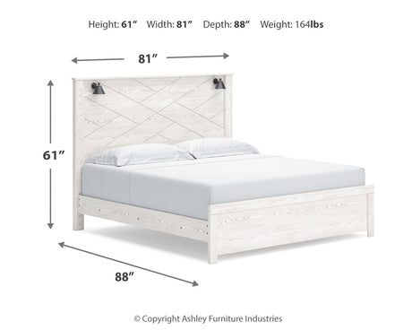 Gerridan White/Gray LED Panel Bedroom Set by Ashley at Eve Furniture