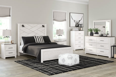 Gerridan White/Gray LED Panel Bedroom Set by Ashley at Eve Furniture
